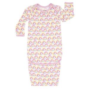 Little Sleepies “Pastel Rainbows” Bamboo Gown – Newborn – EUC